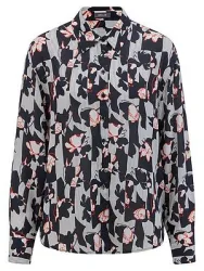 Long-Bluse überschnittener Schulter BASLER multicolor