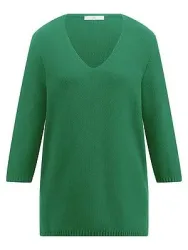 V-Pullover 3/4-Arm Emilia Lay grün