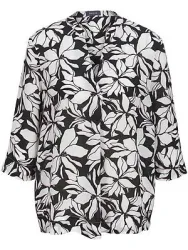 Bluse geschlitztem 3/4-Arm BASLER schwarz
