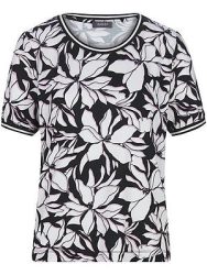 Leicht tailliertes Rundhals-Shirt BASLER schwarz
