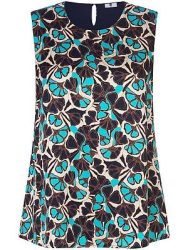 Blusen-Top Rundhals-­Ausschnitt Anna Aura beige