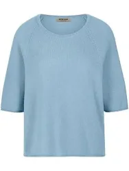 Rundhals-Pullover aus 100% Kaschmir Peter Hahn blau