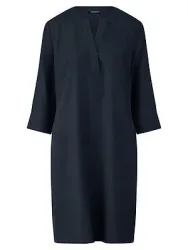 Kleid Rundhals-Ausschnitt Peter Hahn blau