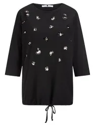 Rundhals-Shirt 3/4-Arm Anna Aura schwarz