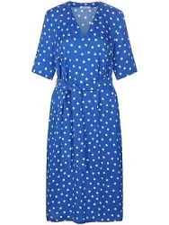Kleid V-Ausschnitt Peter Hahn blau
