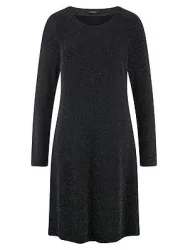 Jersey-Kleid Rundhals-Ausschnitt Peter Hahn schwarz