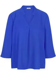 Bluse V-Ausschnitt Peter Hahn blau
