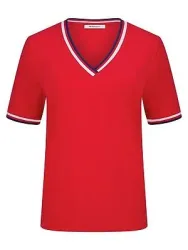 T-Shirt V-Ausschnitt Peter Hahn rot