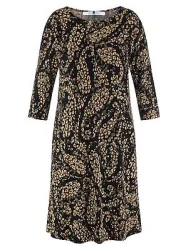 Jersey-Kleid Rundhals-­Ausschnitt Anna Aura schwarz