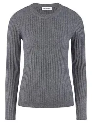 Rundhals-Pullover Kaschmir Peter Hahn grau