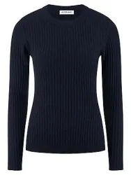 Rundhals-Pullover Kaschmir Peter Hahn blau