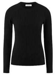 Rundhals-Pullover Kaschmir Peter Hahn schwarz
