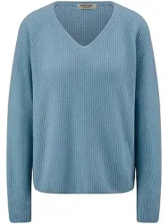 V-Pullover aus 100% Kaschmir Peter Hahn blau