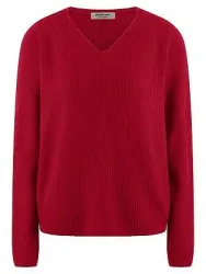 V-Pullover aus 100% Kaschmir Peter Hahn rot