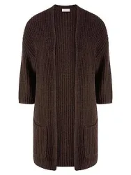 Strickjacke 3/4-Arm aus Schurwolle und Kaschmi Peter Hahn braun