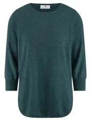 Rundhals-Pullover aus Seide und Kaschmir Peter Hahn türkis