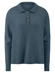 Polo-Pullover Kaschmir Peter Hahn blau