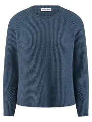 Rundhals-Pullover Kaschmir Peter Hahn blau