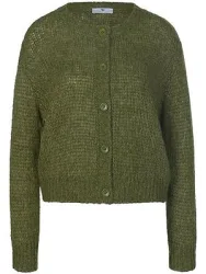 Strickjacke überschnittener Schulter Peter Hahn grün