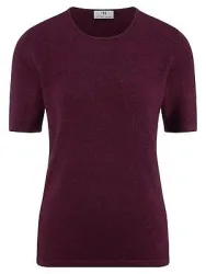 Rundhals-Pullover aus Seide Kaschmir Peter Hahn lila