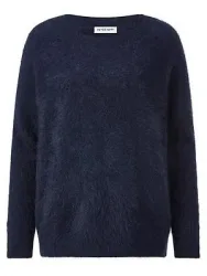 Pullover U-Boot-Ausschnitt aus 100% Kaschmir Peter Hahn blau