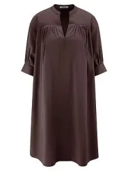 Kleid überschnittener Schulter Peter Hahn braun