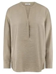 Bluse Rundhals-Ausschnitt Peter Hahn beige