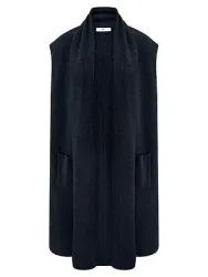 Long-Strickweste Peter Hahn blau