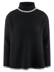 Rollkragen-Pullover Kaschmir Peter Hahn schwarz