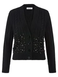 Strickjacke aus Schurwolle und Kaschmir Peter Hahn schwarz