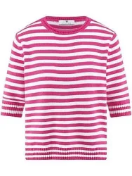 Rundhals-Pullover Rollkante Peter Hahn pink