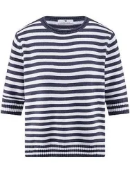 Rundhals-Pullover Rollkante Peter Hahn blau