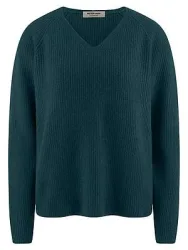 V-Pullover aus 100% Kaschmir Peter Hahn türkis