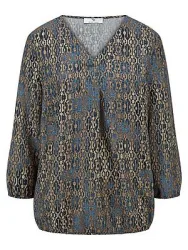 Bluse V-Ausschnitt Peter Hahn blau