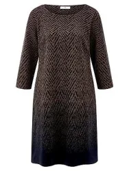 Jersey-Kleid Rundhals-Ausschnitt Peter Hahn blau