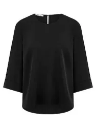 Bluse Rundhals-Ausschnitt Peter Hahn schwarz