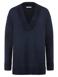 V-Pullover Peter Hahn blau