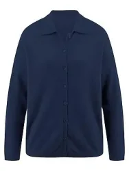 Strickjacke aus 100% Kaschmir Peter Hahn blau