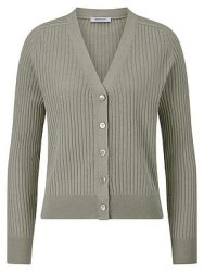 Strickjacke V-Ausschnitt aus Seide und Kaschmi Peter Hahn grün