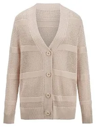 Long-Strickjacke BASLER beige