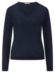 V-Pullover Kaschmir Peter Hahn blau