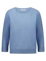 Rundhals-Pullover Kaschmir Peter Hahn blau