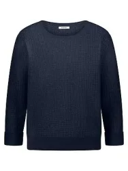 Rundhals-Pullover Kaschmir Peter Hahn blau