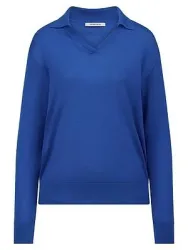 Polo-Pullover Kaschmir Peter Hahn blau