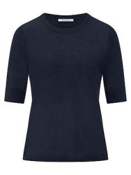 Rundhals-Pullover Kaschmir Peter Hahn blau