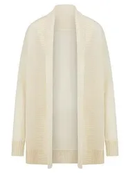 Long-Strickjacke aus Schurwolle und Kaschmir Peter Hahn weiss