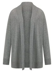Long-Strickjacke aus Schurwolle und Kaschmir Peter Hahn grau