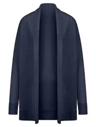 Long-Strickjacke aus Schurwolle und Kaschmir Peter Hahn blau