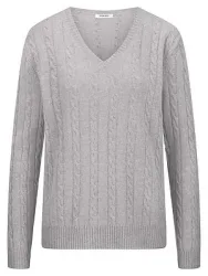 V-Pullover aus 100% Kaschmir Peter Hahn grau