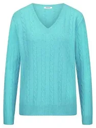 V-Pullover aus 100% Kaschmir Peter Hahn türkis